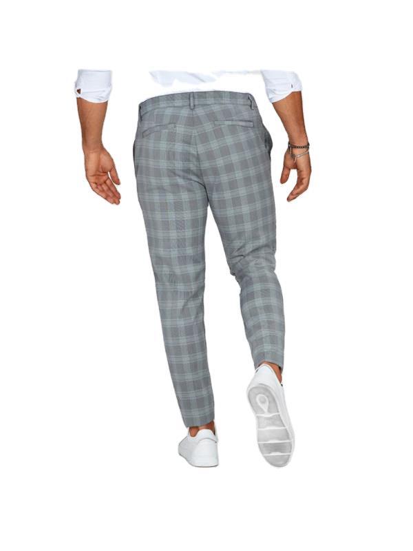Loose and Slim Men's Casual Plaid Print Pants