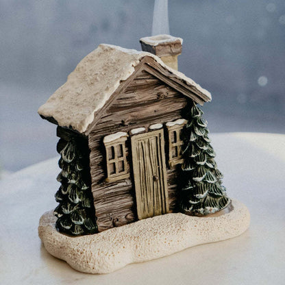 Log Cabin Rustic Christmas Fireplace for Incense