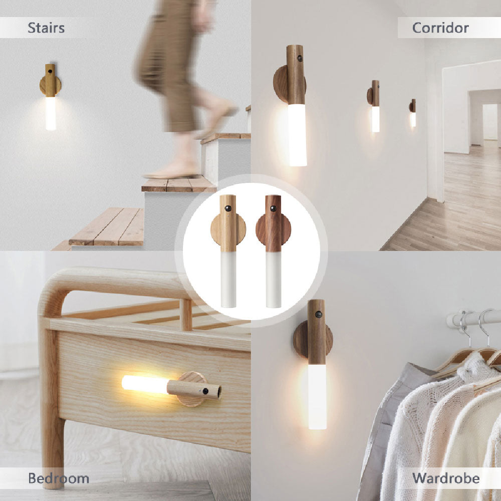Wooden Lamp With Wall Mount And Motion Sensor - Discover Epic Goods