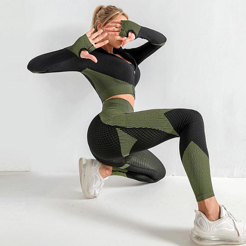 Women's Gym Set Sports Bra Crop Top Leggings Women's Gym Clothing Tracksuit
