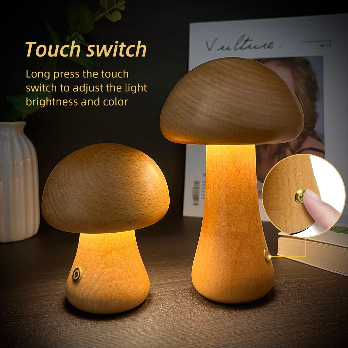 Wooden Cute Mushroom LED Night Light - Discover Epic Goods