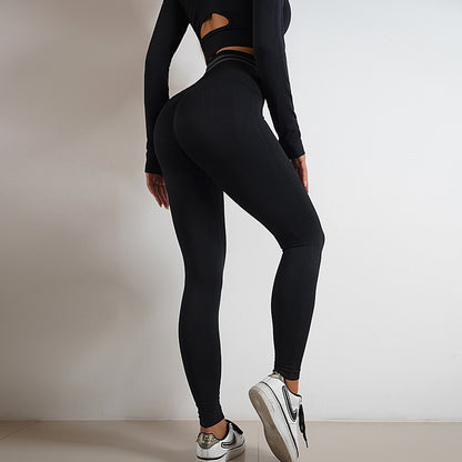 Seamless Yoga Pants Gym Sports Leggings or Long Sleeve T-shirts Suits Butt Lifting Tight Workout Sportswear