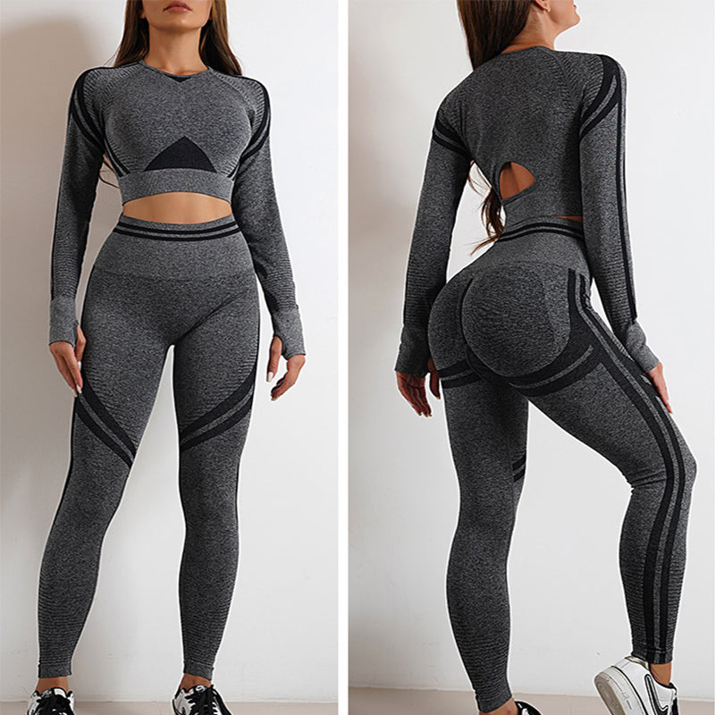 Seamless Yoga Pants Gym Sports Leggings or Long Sleeve T-shirts Suits Butt Lifting Tight Workout Sportswear