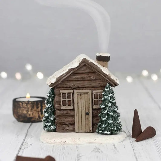 Log Cabin Rustic Christmas Fireplace for Incense