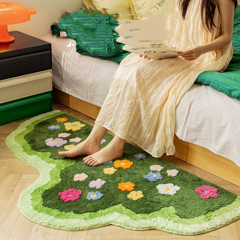 Plant Flower Carpet Soft Floor Mat Aesthetic Doormat Art Home Decor
