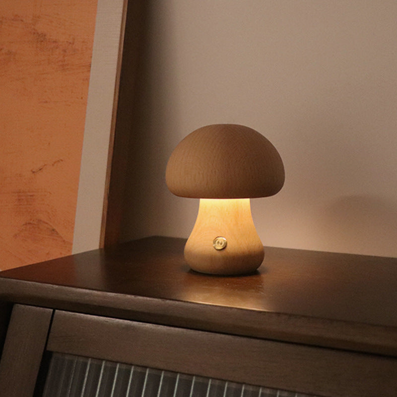 Wooden Cute Mushroom LED Night Light - Discover Epic Goods