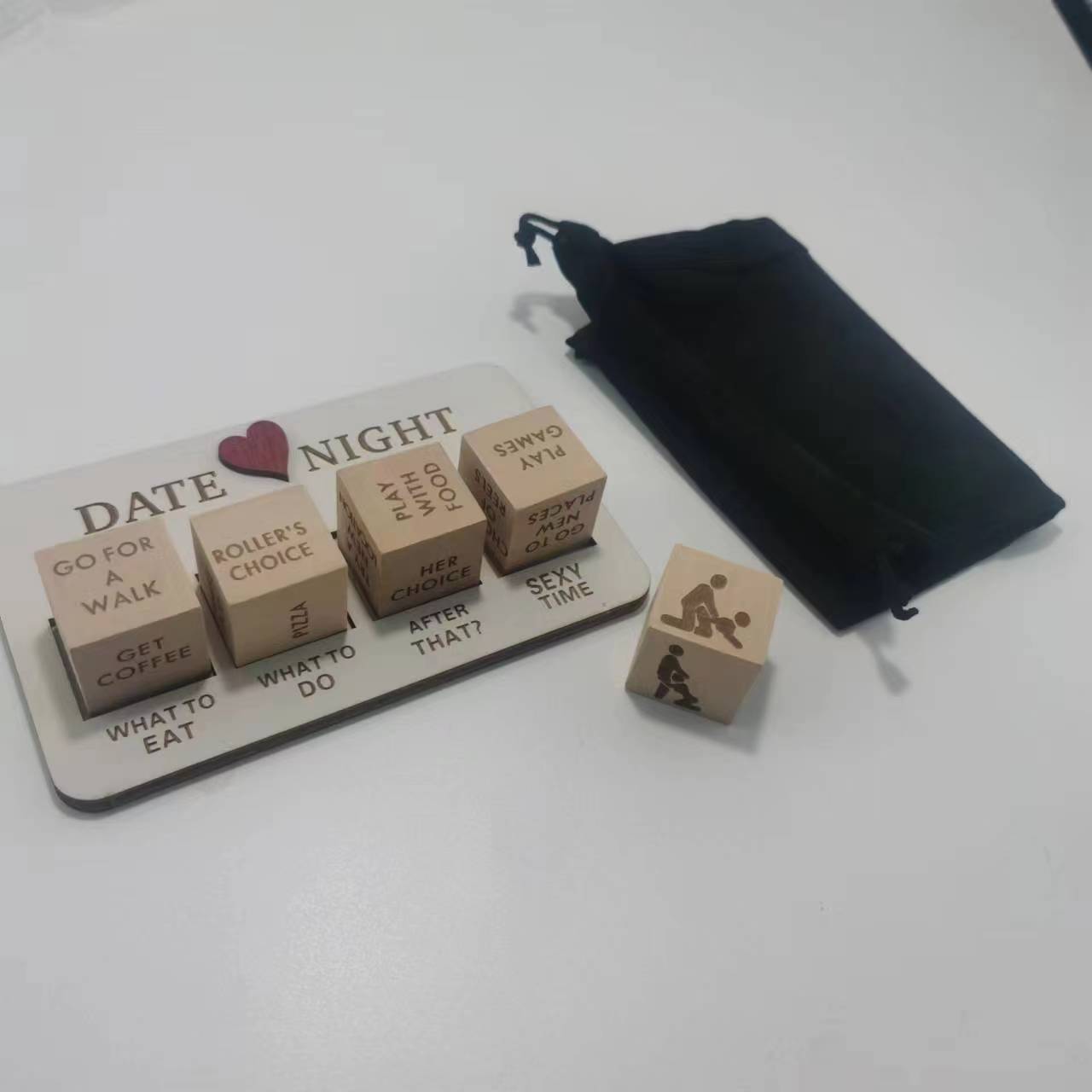 Date Night Dice, Funny Date Night Idea Dice for Couples, Portable Wooden Dice Kit for Wife Husband Girlfriend Boyfriend Couples Games Valentine's Day Wedding Anniversaries Birthdays Gifts