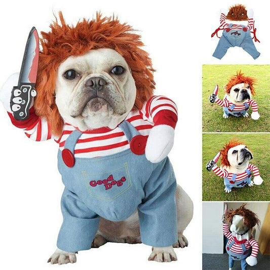 Pet Costume Funny Dog Clothes Adjustable Dog Cosplay Costume Scary Costume