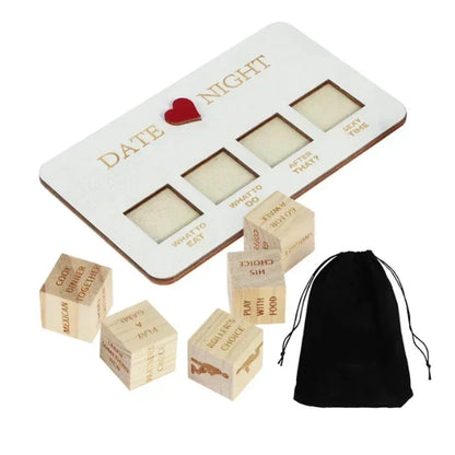 Date Night Dice, Funny Date Night Idea Dice for Couples, Portable Wooden Dice Kit for Wife Husband Girlfriend Boyfriend Couples Games Valentine's Day Wedding Anniversaries Birthdays Gifts