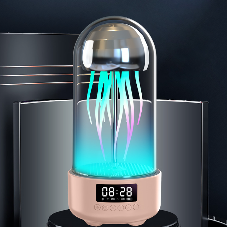 Creative 3 in 1 Colorful Jellyfish Lamp with Luminous Clock and Bluetooth Speaker - Discover Epic Goods
