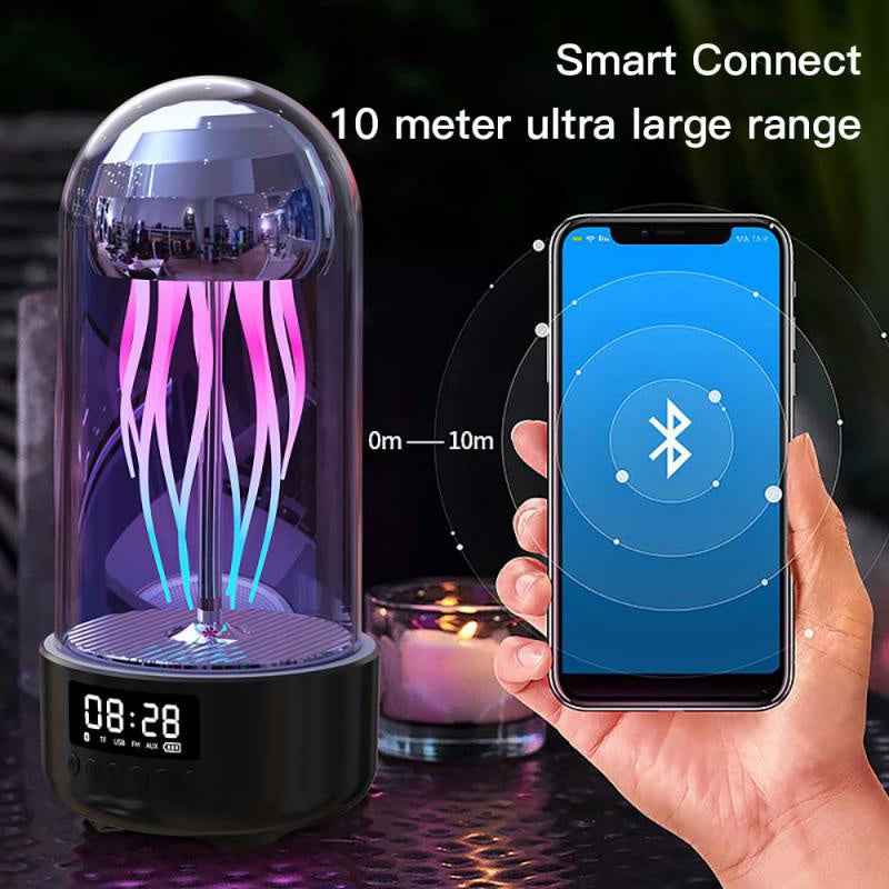 Creative 3 in 1 Colorful Jellyfish Lamp with Luminous Clock and Bluetooth Speaker - Discover Epic Goods
