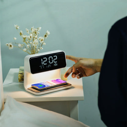 3 in 1 Night Lamp Wireless Charging LCD Screen Alarm Clock Wireless Phone Charger