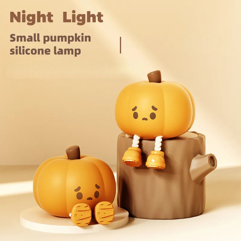 Home Decor Pumpkin Night Light Cute Soft Silicone Lamp Touch Dimmable Rechargeable Bedside Decor Light Kids Gifts Halloween Decorations