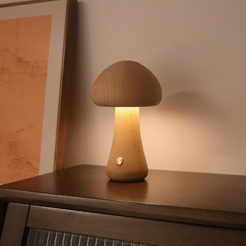 Wooden Cute Mushroom LED Night Light - Discover Epic Goods