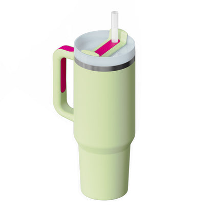 40 oz Tumbler with Handle and Straw Lid | Insulated Cup Reusable Stainless Steel Water Bottle Travel Mug Cupholder Friendly