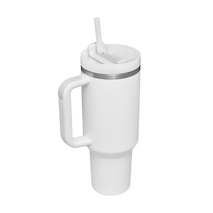 40 oz Tumbler with Handle and Straw Lid | Insulated Cup Reusable Stainless Steel Water Bottle Travel Mug Cupholder Friendly