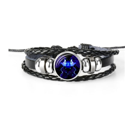 12 Zodiac Constellation Bracelet Luminous Braided Design Bracelet For Men Women Kids