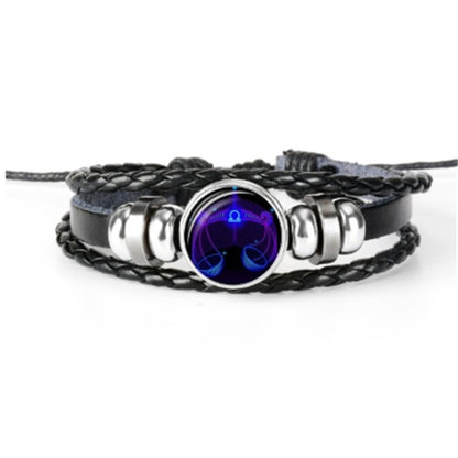 12 Zodiac Constellation Bracelet Luminous Braided Design Bracelet For Men Women Kids