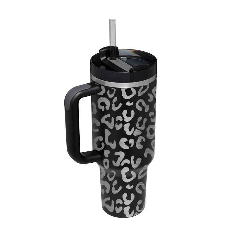 40 oz Tumbler with Handle and Straw Lid | Insulated Cup Reusable Stainless Steel Water Bottle Travel Mug Cupholder Friendly