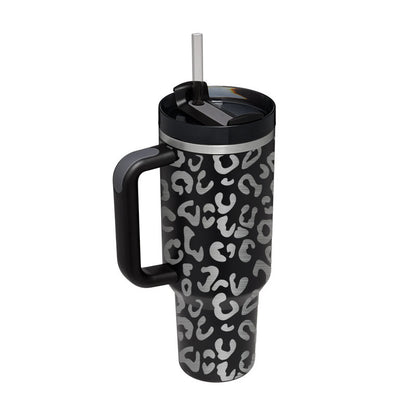 40 oz Tumbler with Handle and Straw Lid | Insulated Cup Reusable Stainless Steel Water Bottle Travel Mug Cupholder Friendly