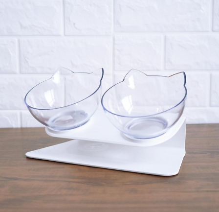Transparent Tilted Cat Bowl - Discover Epic Goods