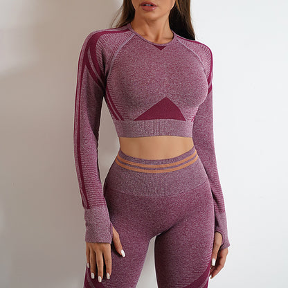 Seamless Yoga Pants Gym Sports Leggings or Long Sleeve T-shirts Suits Butt Lifting Tight Workout Sportswear