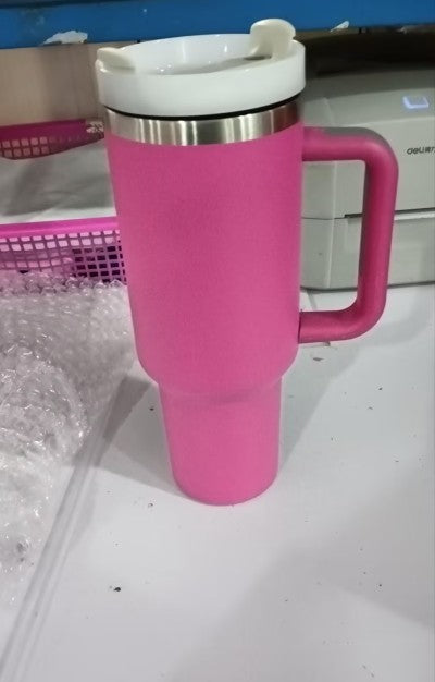 40 oz Tumbler with Handle and Straw Lid | Insulated Cup Reusable Stainless Steel Water Bottle Travel Mug Cupholder Friendly