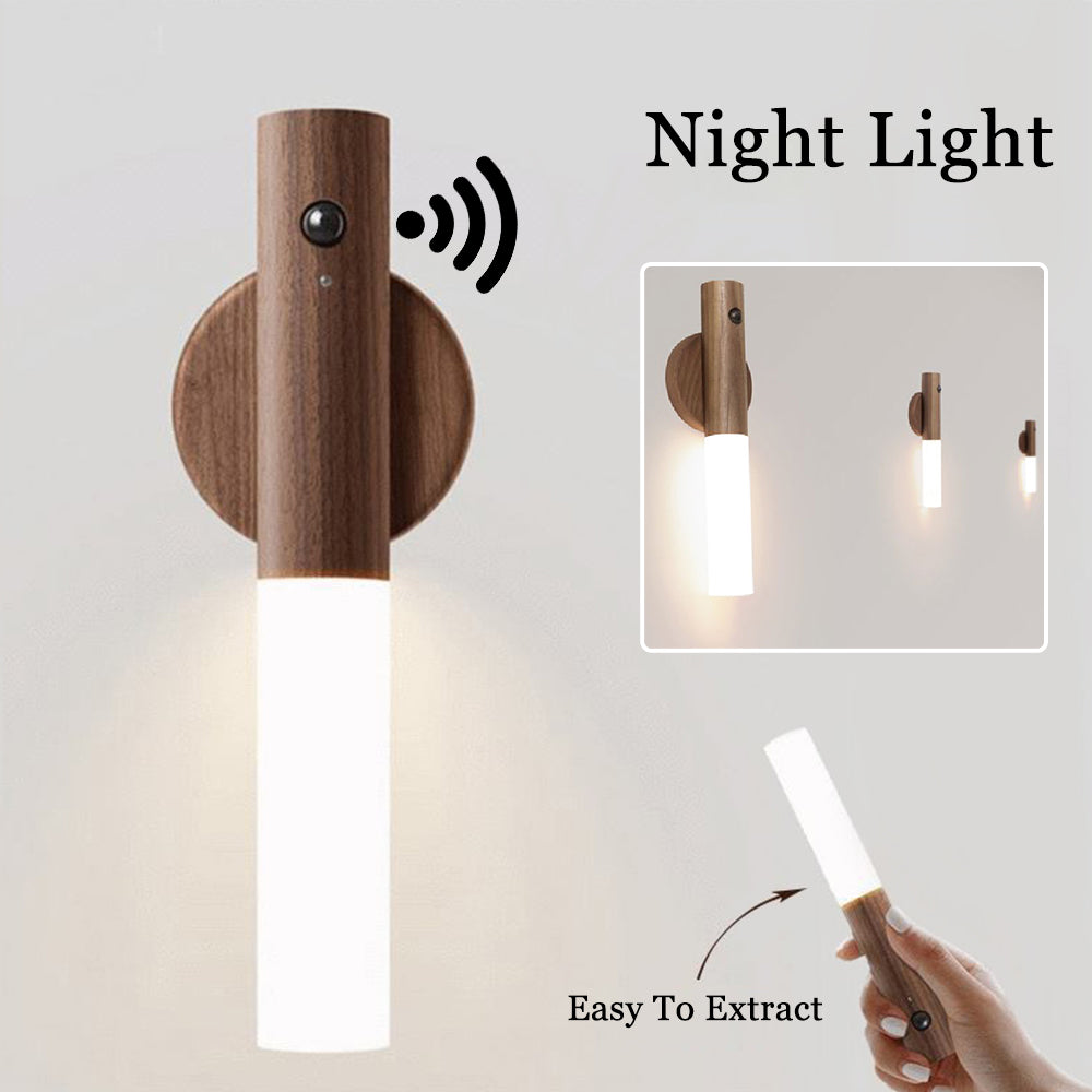 Wooden Lamp With Wall Mount And Motion Sensor - Discover Epic Goods