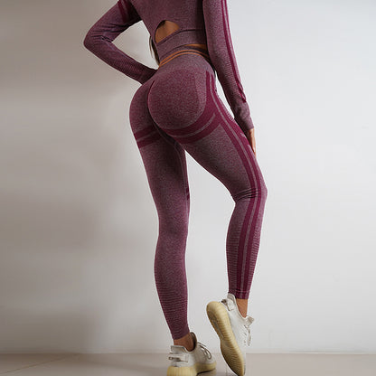 Seamless Yoga Pants Gym Sports Leggings or Long Sleeve T-shirts Suits Butt Lifting Tight Workout Sportswear