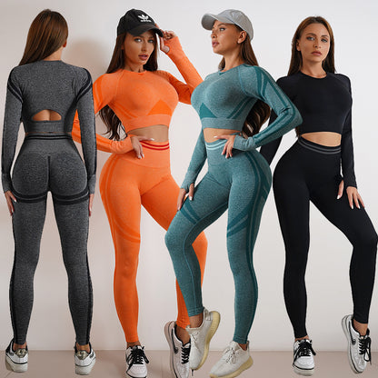 Seamless Yoga Pants Gym Sports Leggings or Long Sleeve T-shirts Suits Butt Lifting Tight Workout Sportswear