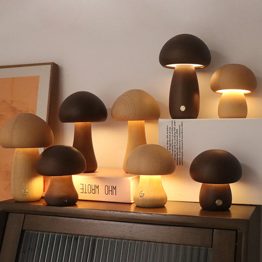 Wooden Cute Mushroom LED Night Light - Discover Epic Goods