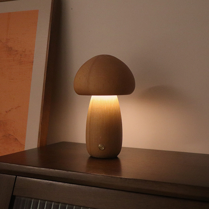Wooden Cute Mushroom LED Night Light - Discover Epic Goods