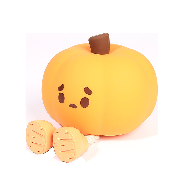 Home Decor Pumpkin Night Light Cute Soft Silicone Lamp Touch Dimmable Rechargeable Bedside Decor Light Kids Gifts Halloween Decorations