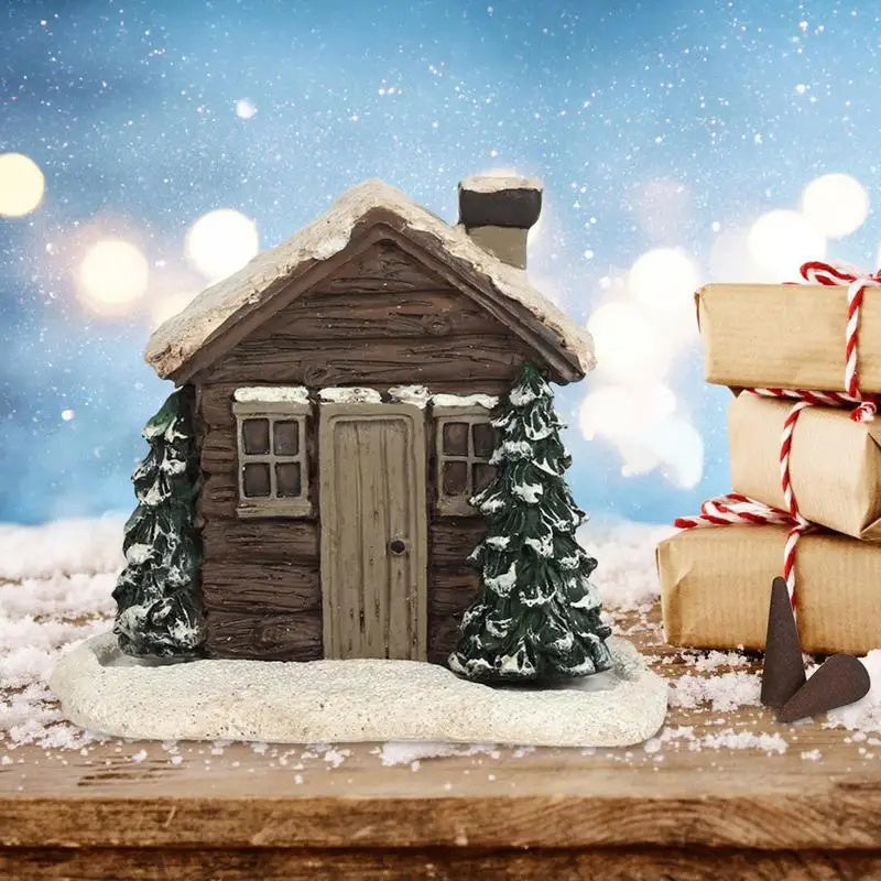 Log Cabin Rustic Christmas Fireplace for Incense