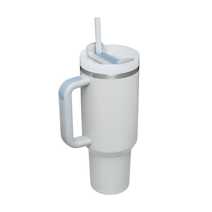 40 oz Tumbler with Handle and Straw Lid | Insulated Cup Reusable Stainless Steel Water Bottle Travel Mug Cupholder Friendly