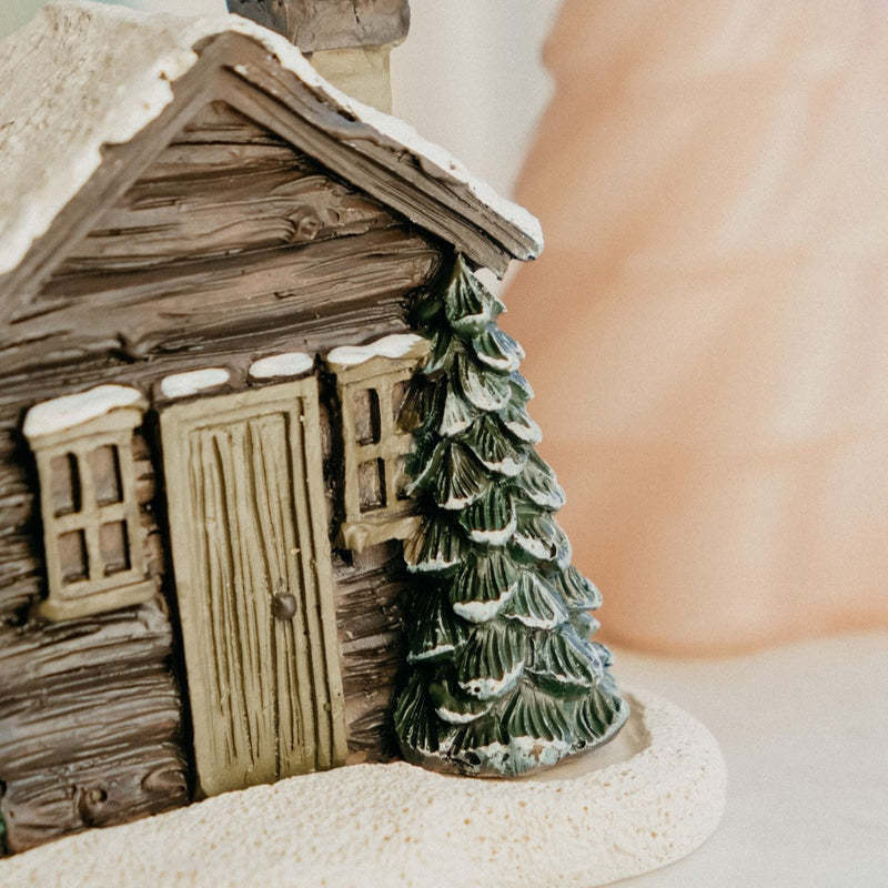 Log Cabin Rustic Christmas Fireplace for Incense