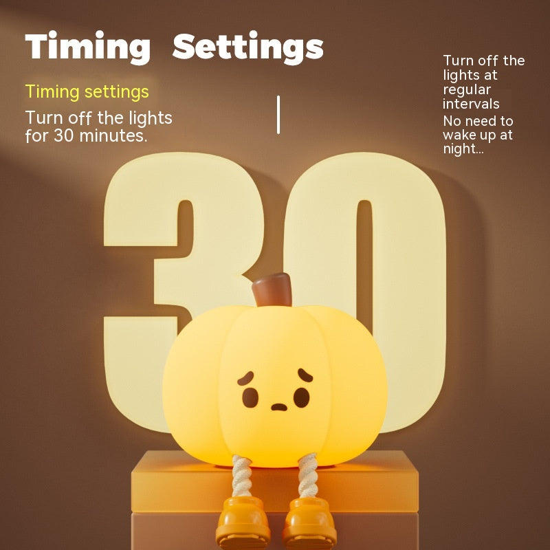 Home Decor Pumpkin Night Light Cute Soft Silicone Lamp Touch Dimmable Rechargeable Bedside Decor Light Kids Gifts Halloween Decorations