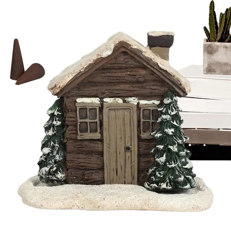 Log Cabin Rustic Christmas Fireplace for Incense