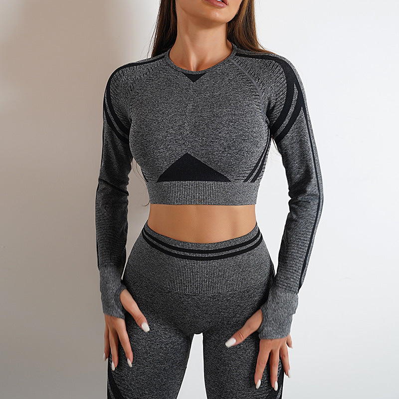 Seamless Yoga Pants Gym Sports Leggings or Long Sleeve T-shirts Suits Butt Lifting Tight Workout Sportswear