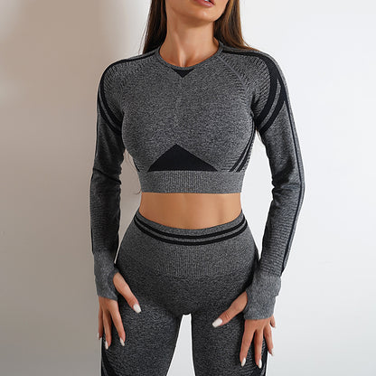 Seamless Yoga Pants Gym Sports Leggings or Long Sleeve T-shirts Suits Butt Lifting Tight Workout Sportswear