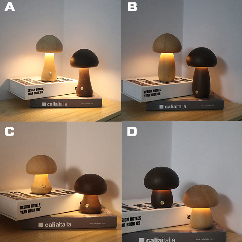 Wooden Cute Mushroom LED Night Light - Discover Epic Goods