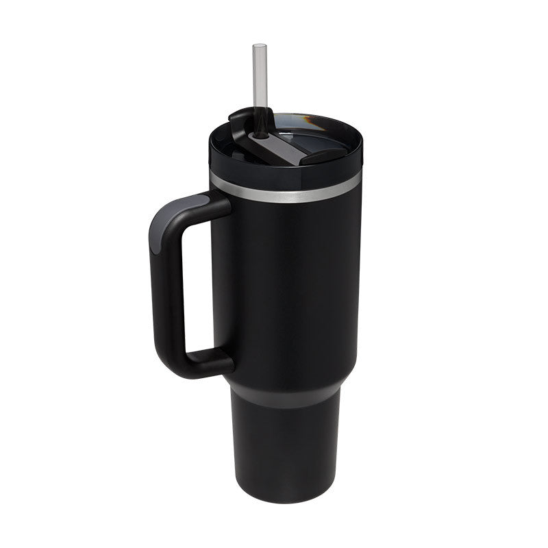 40 oz Tumbler with Handle and Straw Lid | Insulated Cup Reusable Stainless Steel Water Bottle Travel Mug Cupholder Friendly