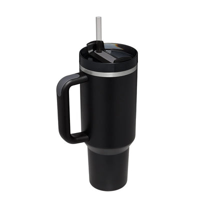 40 oz Tumbler with Handle and Straw Lid | Insulated Cup Reusable Stainless Steel Water Bottle Travel Mug Cupholder Friendly