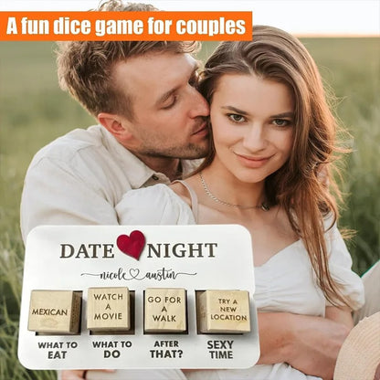 Date Night Dice, Funny Date Night Idea Dice for Couples, Portable Wooden Dice Kit for Wife Husband Girlfriend Boyfriend Couples Games Valentine's Day Wedding Anniversaries Birthdays Gifts
