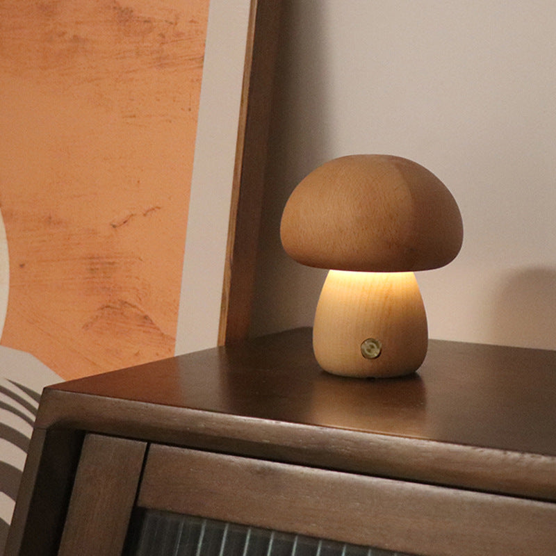 Wooden Cute Mushroom LED Night Light - Discover Epic Goods