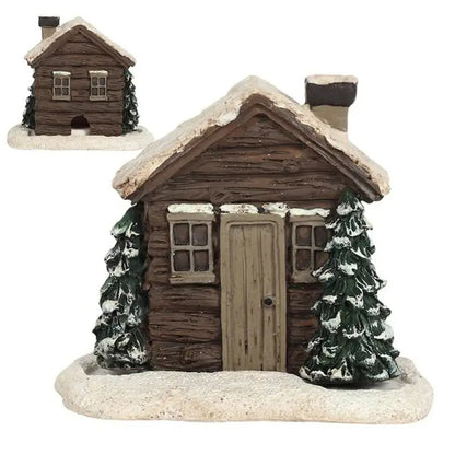 Log Cabin Rustic Christmas Fireplace for Incense