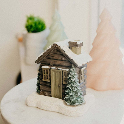 Log Cabin Rustic Christmas Fireplace for Incense